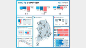 1·3대책 효과에…1월 집값, 하락폭 축소
