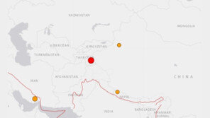 中 신장-타지키스탄 국경 인근서 규모 7.2 지진 후 4.8 여진
