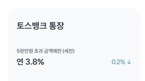 토스뱅크, 파킹·모임통장 이자 0.1~0.2%p 내려