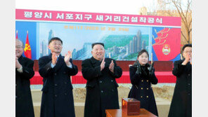 北 김정은, 평양 새거리 착공식 참석…딸 김주애도 동행