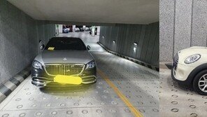 ‘주차딱지’ 마이바흐의 복수…BMW까지 몰고와 출입로에 ‘떡’