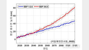 20년 후 해운대 백사장 절반 사라질수도…韓 해수면 2100년까지 최대 82㎝ 상승 전망