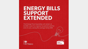 영국, 가구당 에너지비용 청구상한 연395만원 3개월 연장