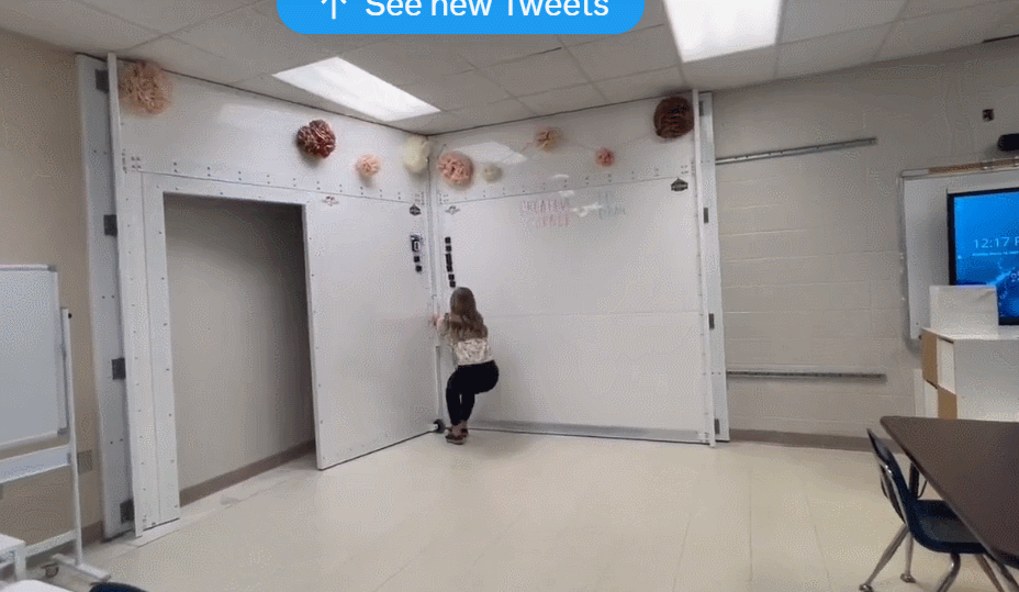 칠판이 10초 만에 변신…美 교실 내 ‘방탄실’ 공개