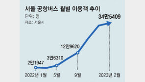 서울 공항버스 승객 1년만에 18배로