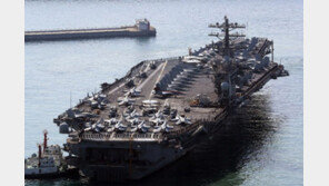 美 핵항모 부산 입항… “어떤 영역서도 공격 가능” 