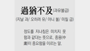 [신문과 놀자!/풀어쓰는 한자성어]過猶不及(과유불급)(지날 과/ 오히려 유/ 아니 불/ 미칠 급)