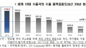 “한국 수출 품목 집중도 높아…시장 다변화 필요”