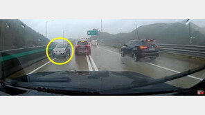 빗길 고속도로서 역주행하는 車…“어디로 가나 봤더니”