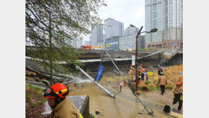 성남 정자동 교각 난간 붕괴…지나던 40대 여성 사망