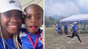 아들 운동회에 출전한 올림픽 金 엄마…질주하자 벌어진 일[영상]