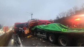 고속도로서 역주행한 버스, 화물차 3대 들이받아…3명 중상