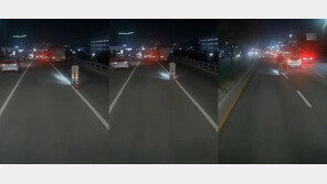 도로 실선 넘어 27톤 화물차 추월한 전동킥보드 (영상)