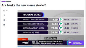 미국 금융 어쩌다 이 지경까지…은행주마저 밈주식 전락