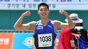 ‘높이뛰기’ 우상혁, 2m32 성공… 전국육상경기대회 우승