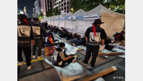 與, ‘노숙 집회’ 민노총 맹폭…“법의 무서움 알게 해야”