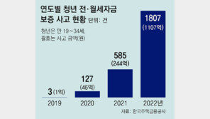 청년 전월세자금 보증, 원금연체 등 사고액 4년간 2030억