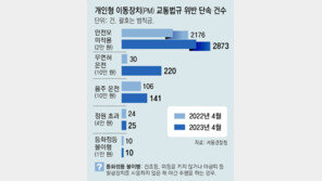 “미인증 킥보드 무단주차시 즉시 견인” 