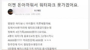 “워터파크 가기 겁나”…4인가족 29만원 고물가 ‘한숨’