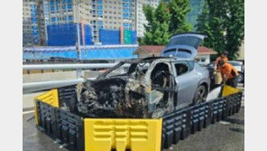 옹벽 들이받은 전기차에서 화재…50대 운전자 숨져 