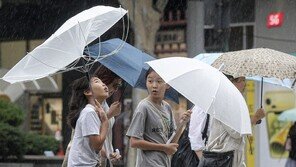 앗! 바람에 뒤집힌 우산