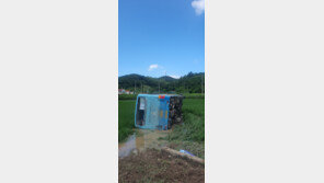 7명 탄 고흥 군내버스 논으로 굴러…3명 중상