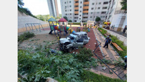 70대 몰던 SUV, 아파트 주차장서 놀이터로 추락…동승자 사망