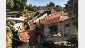 “땅 흔들려 순식간에 벌어졌다”…美 LA 고급 주택 우르르 붕괴