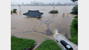 공주 공산성 성벽 일부 유실, 지붕 밑까지 물 올라왔다