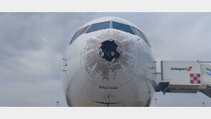 “기관총 쏘는줄”…우박 맞고 조종석에 구멍 ‘뻥’ 뚫린 美여객기