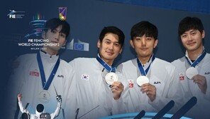 한국 펜싱 사브르 대표팀, 세계선수권 단체전 은메달…5연패 무산