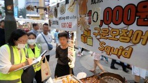 명동 노점상 바가지요금 단속 