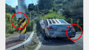 전봇대 전기 끌어다 쓴 벤츠…한문철 “비싼 차 타면서 그걸 아끼냐”