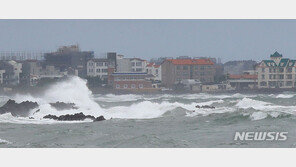태풍 경보에도 ‘낚시·서핑·수영’ 피서객…‘위험천만’
