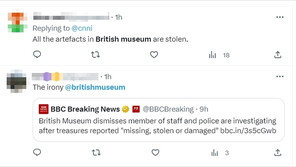 英 대영박물관서 소장품 사라져…“훔친 물건이 다시 도난당했냐” 조롱
