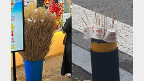 바닥 끈적, 들끓는 벌레…탕후루 꼬치 쓰레기 버려진 길거리