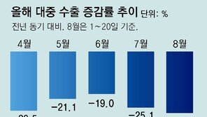 對中수출 이달 27% 줄어 15개월째 감소… 무역적자 규모 올들어 284억 달러 달해