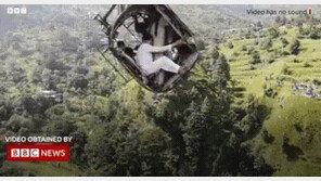 274m 상공서 멈춘 케이블카 강풍에 흔들…출근·등굣길 주민 8명 ‘공포의 12시간’