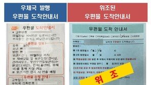 ‘우편물 도착 안내서’ 위조한 신종 보이스피싱범 2명 검거