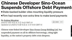 中 국영 부동산업체도 디폴트 위기, 부동산위기 더욱 고조