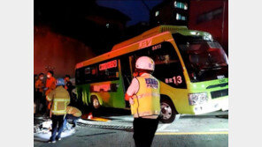 오르막에서 미끄러진 중국산 전기버스…승객 17명 다쳐