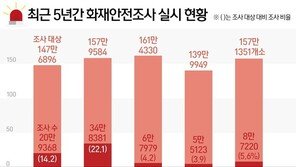 대형화재 느는데 작년 5.6%만 화재안전조사 받았다