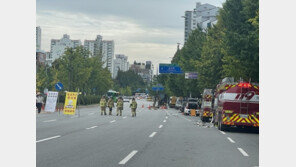 분당서 공사 중 도시가스 ‘누출’…6개 차로 도로통제로 ‘교통체증’