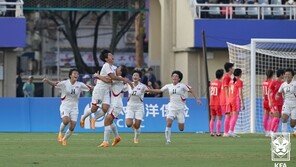 10명 뛴 여자축구 벨호, 8강 ‘남북대결’서 1-4 역전패