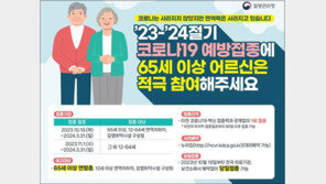 추워지기 전에…고령층 독감·코로나19 동시 접종하세요