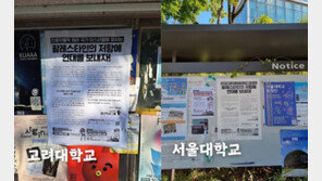 대학가에 붙은 ‘팔레스타인 지지’ 대자보…학생들 ‘갑론을박’
