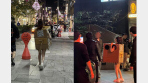 압구정서 박스만 걸치고 다닌 여성, 공연음란죄 ‘논란’