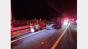 배우 오정세 탄 승합차가 경운기 추돌…60대 부부 사상