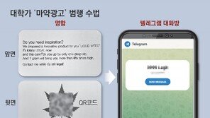 대학 캠퍼스 곳곳 마약광고… QR코드→텔레그램방 접속 유도