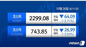 ‘셀코리아’에 무너진 증시…코스피, 10개월만에 2300선 붕괴